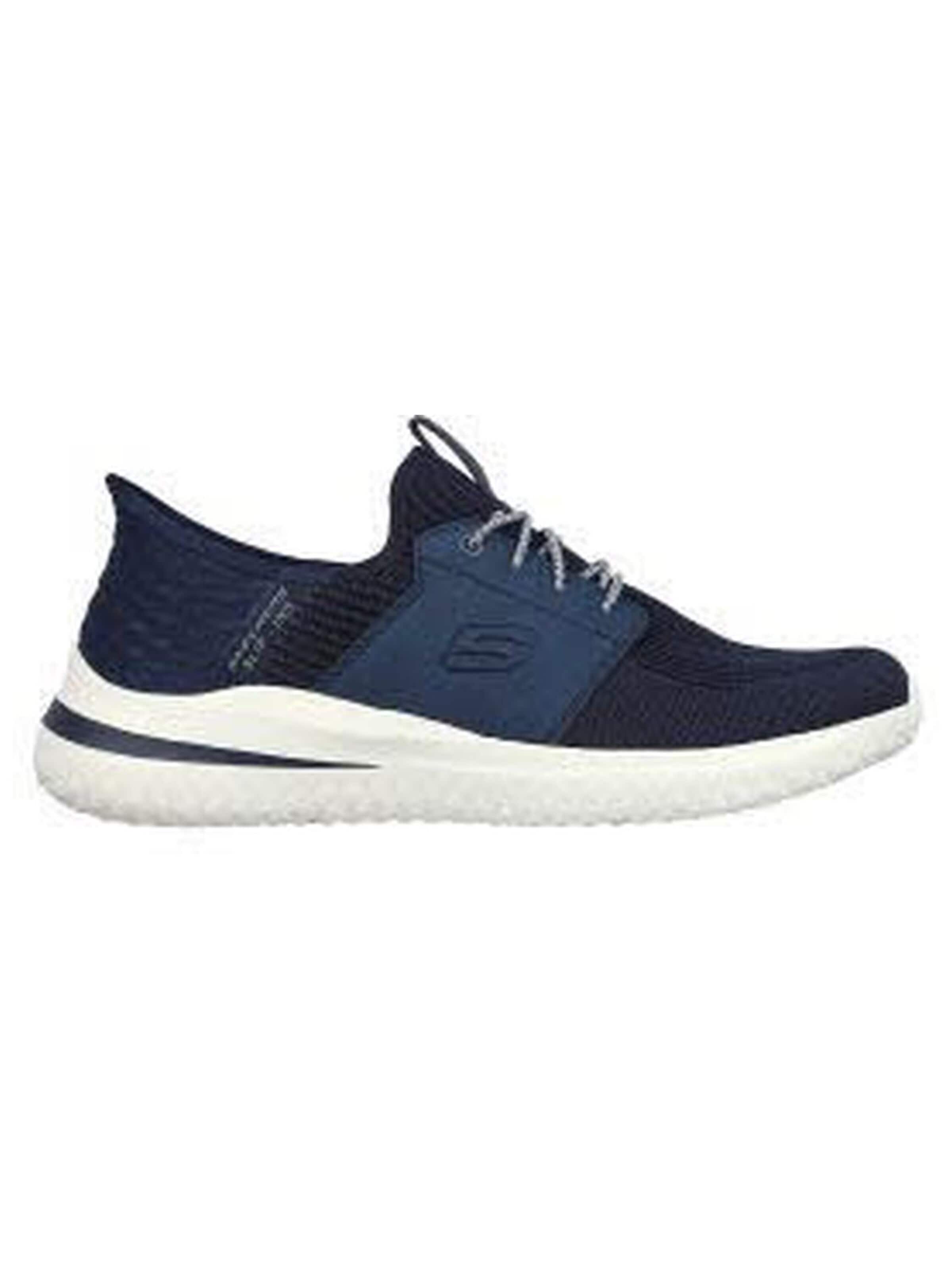 SKECHERS Slippers 'Slipper Herren 210650 NVY Leder-Mix in blau' in Blue: front