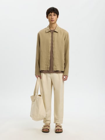 SELECTED Loosefit Bandplooibroek in Wit