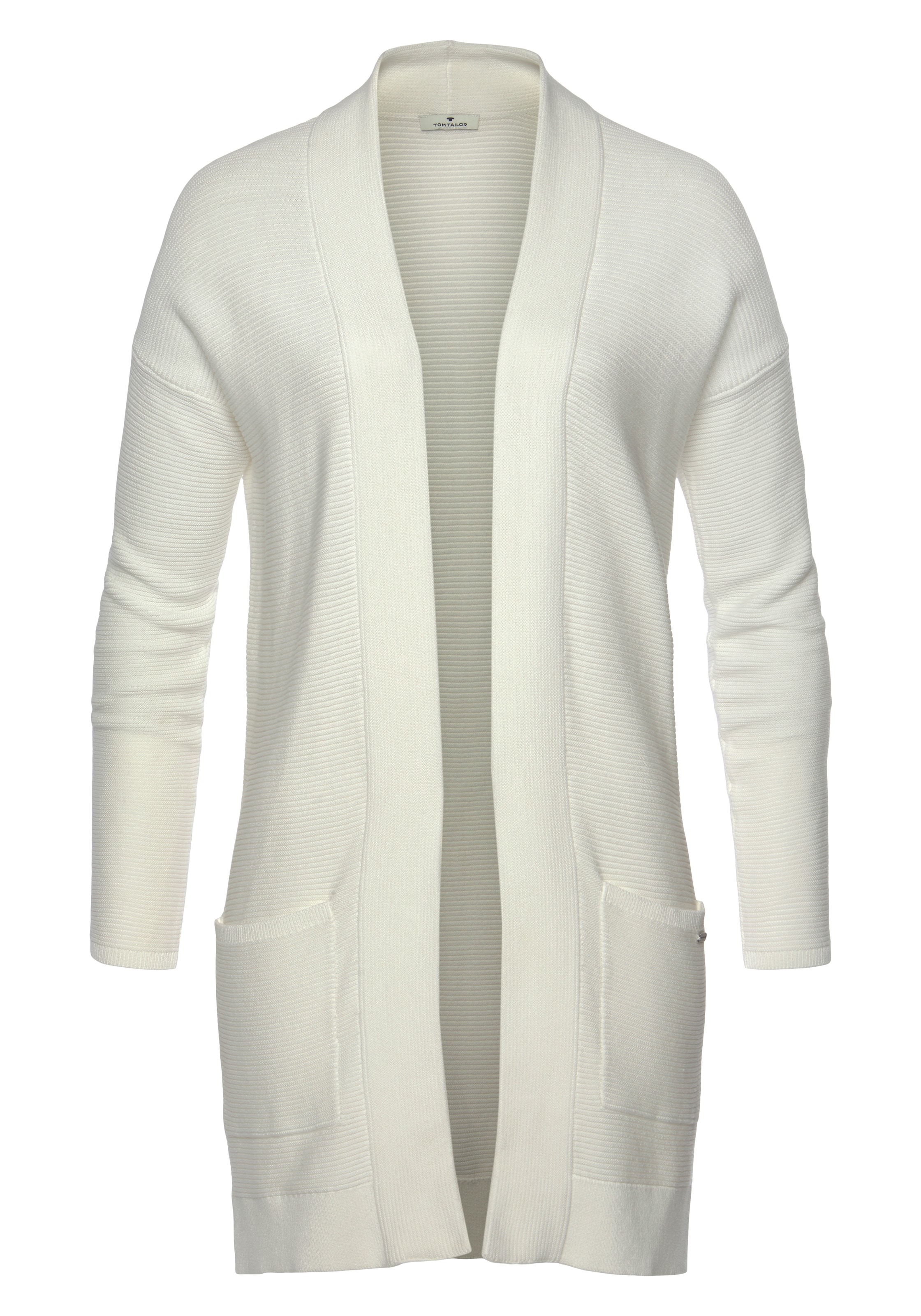 TOM TAILOR Strickjacke in Weiß: Vorderseite