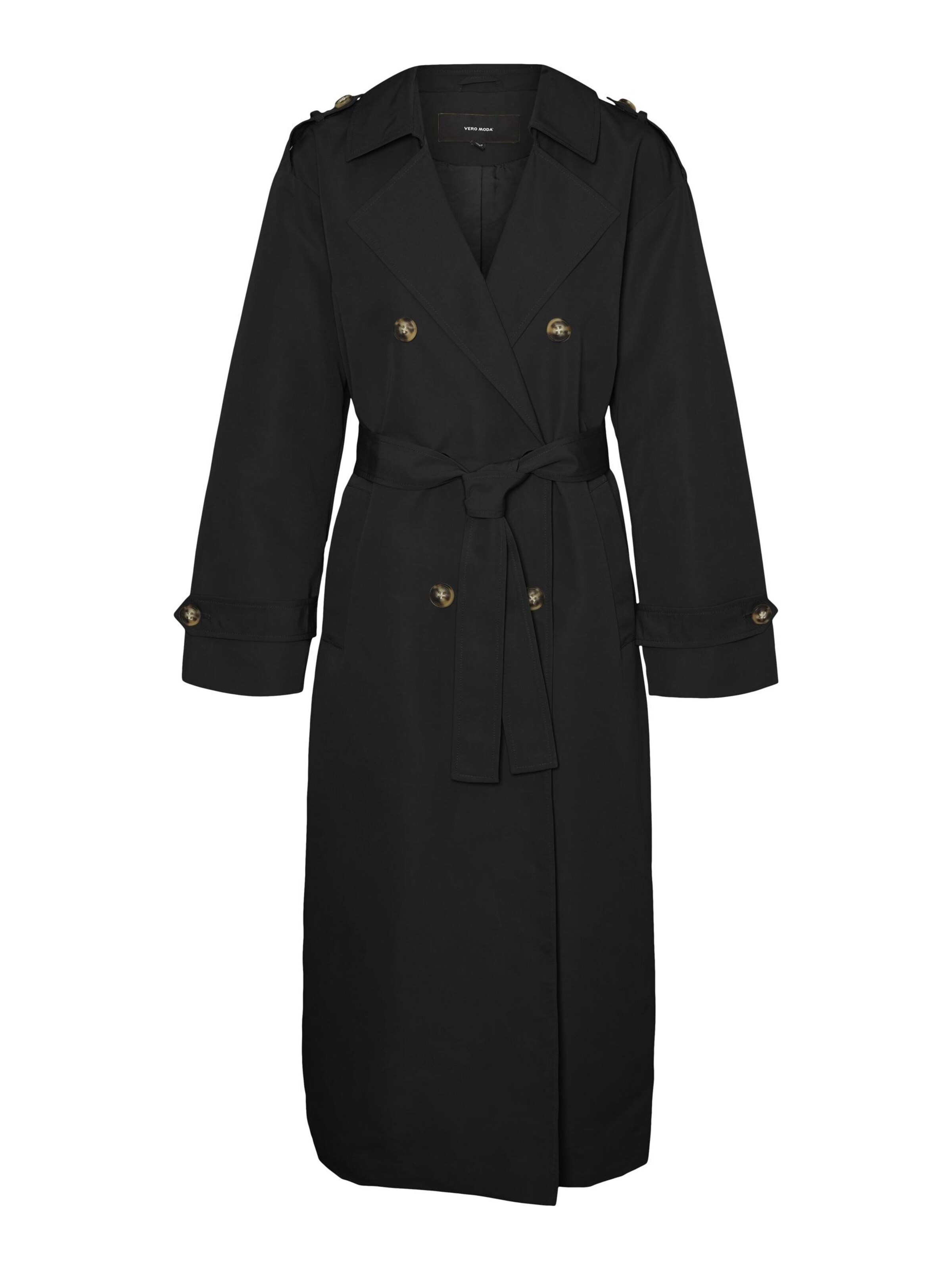 Vero Moda Curve - Abrigo de entretiempo 'VMCChloe' en negro: frente