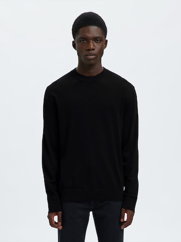 Pull-over 'SLHTORINO' SELECTED en noir : devant