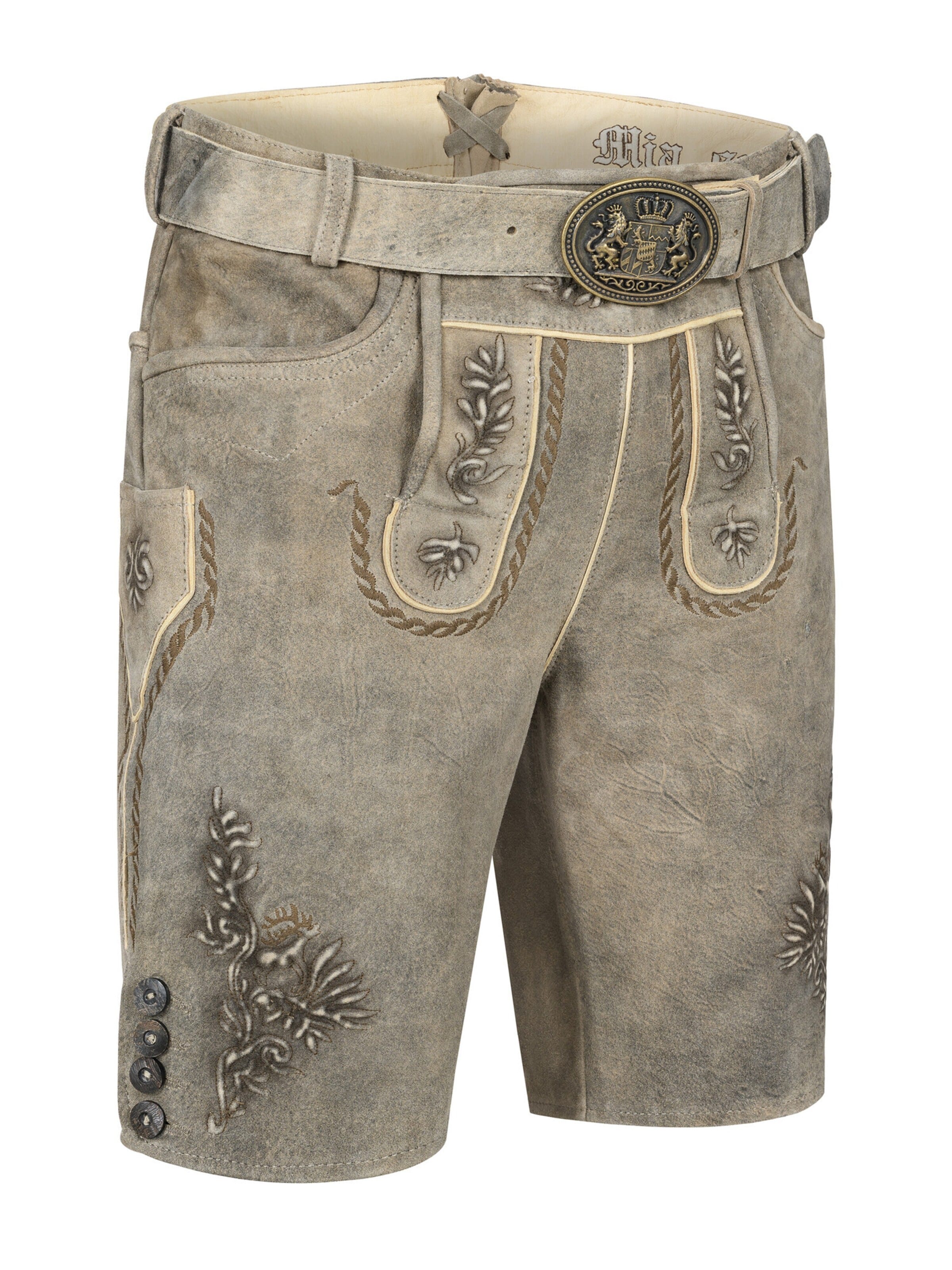 Trachtenhof Nübler Regular Traditional Pants 'Lederhose Konrad' in Brown: front