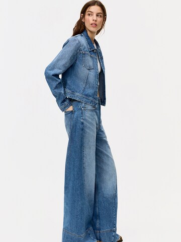 Pull&Bear Wide Leg Jeans in Blau