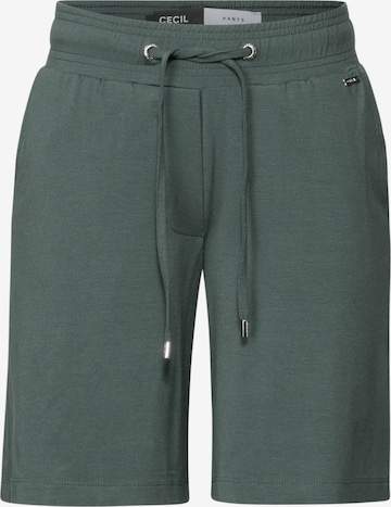 CECIL Jersey-Shorts in Grün: Vorderseite