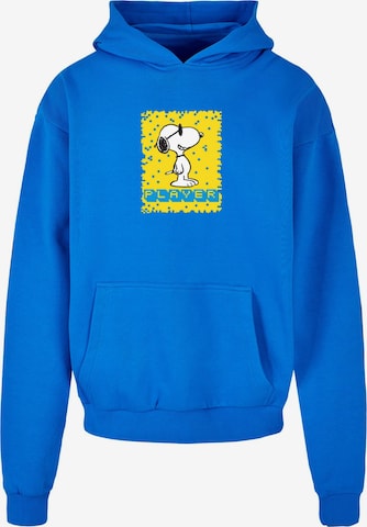 Merchcode Sweatshirt 'Peanuts - Player' in Blau: predná strana