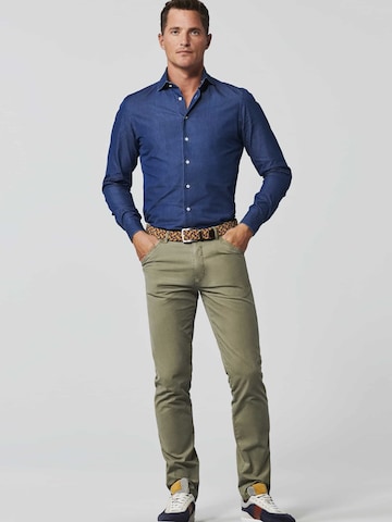 MEYER Slim fit Chino Pants 'Chicago' in Green