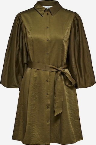 Selected Femme Curve Shirt Dress in Green: front