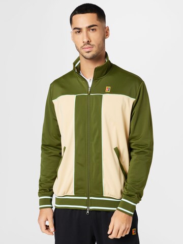 NIKE Athletic Jacket in Green: front