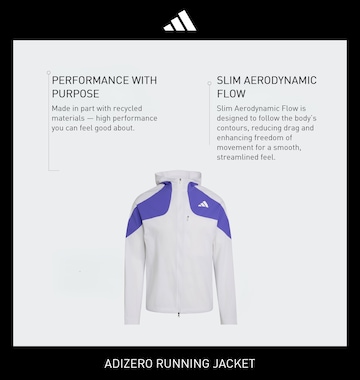 ADIDAS PERFORMANCE Träningsjacka 'Adizero' i vit