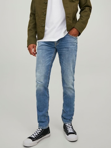 JACK & JONES Skinny Kavbojke 'Liam' | modra barva: sprednja stran