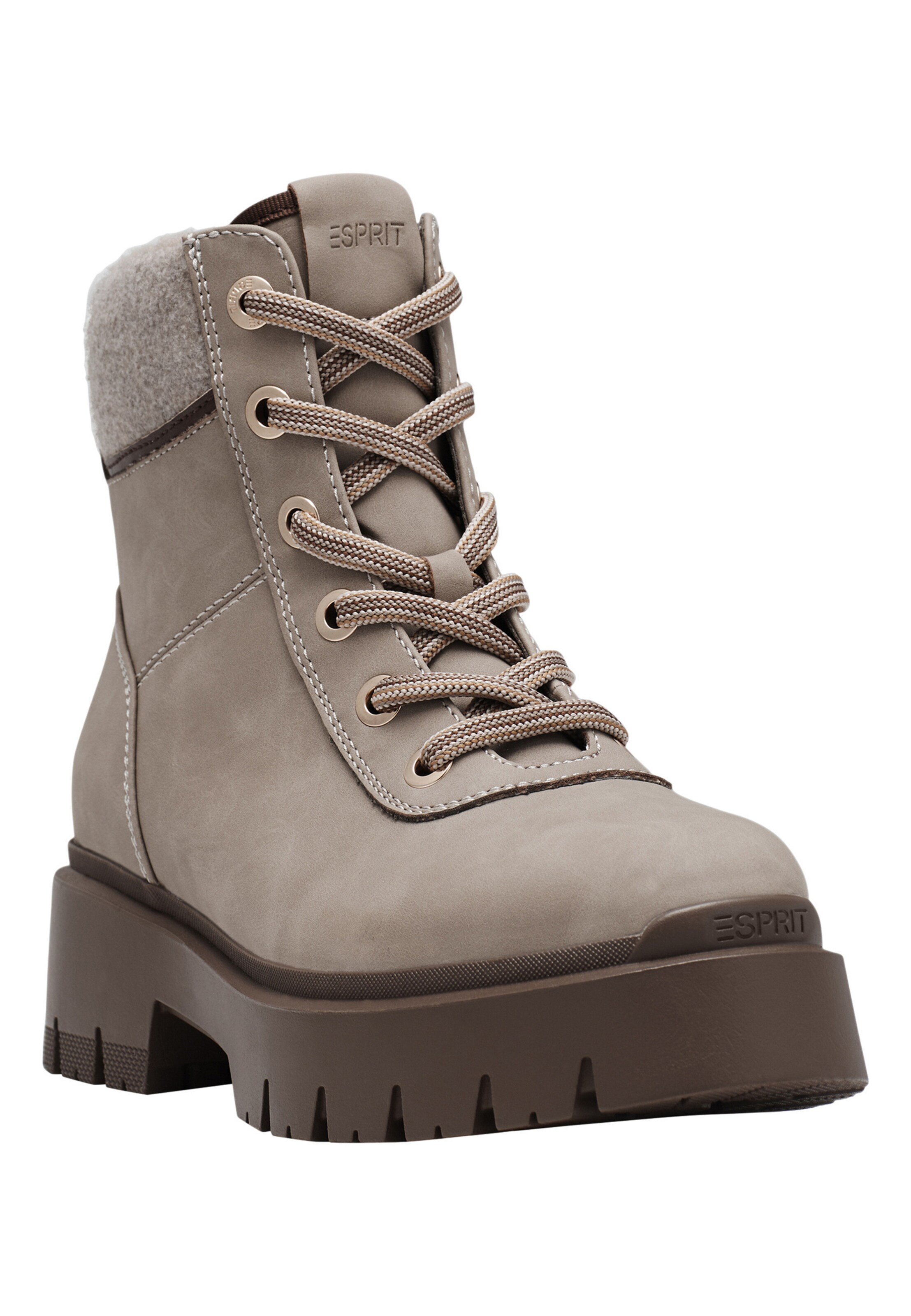 Esprit Shoes Schnürstiefelette 'Millie' in Grau: Vorderseite