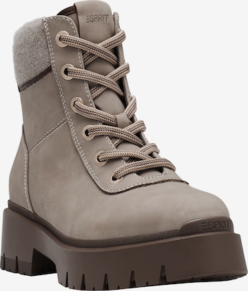 Esprit Shoes Schnürstiefelette 'Millie' in Grau: Vorderseite