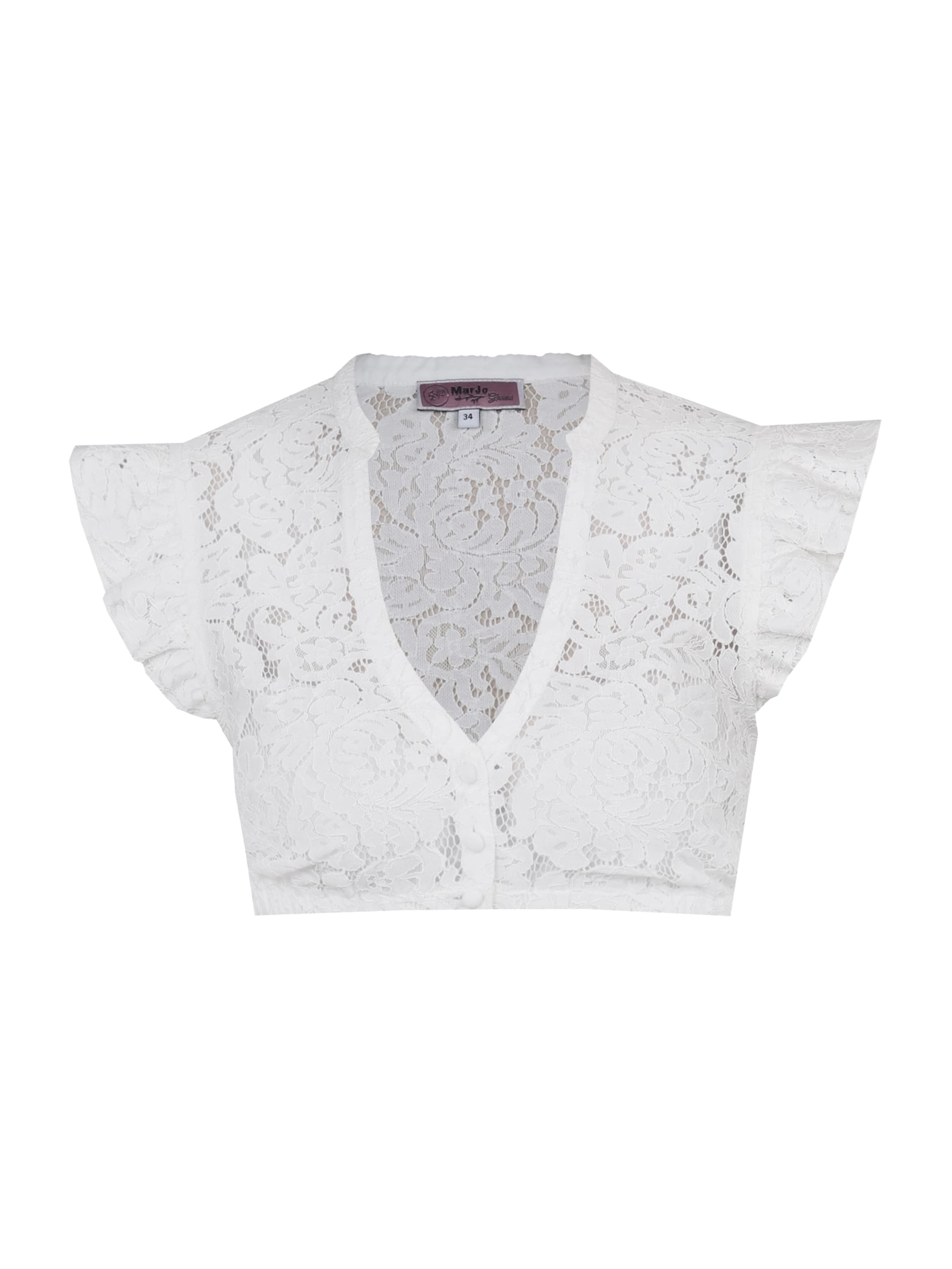 MARJO Traditional blouse 'Segnitz' in White: front