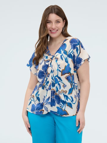 Camicia da donna di Fiorella Rubino in blu: frontale