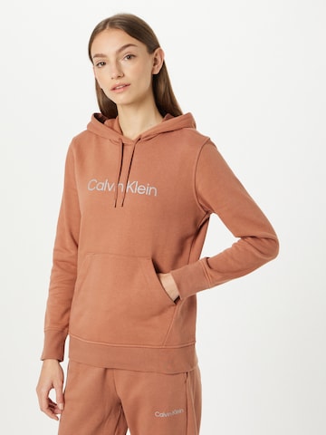 Sweat de sport Calvin Klein Sport en marron : devant