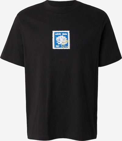 XS dydžio Marškinėliai 'Postage Stamp Graphic' iš Calvin Klein Jeans, spalva – smėlio spalva / mėlyna / juoda / balta, Prekių apžvalga