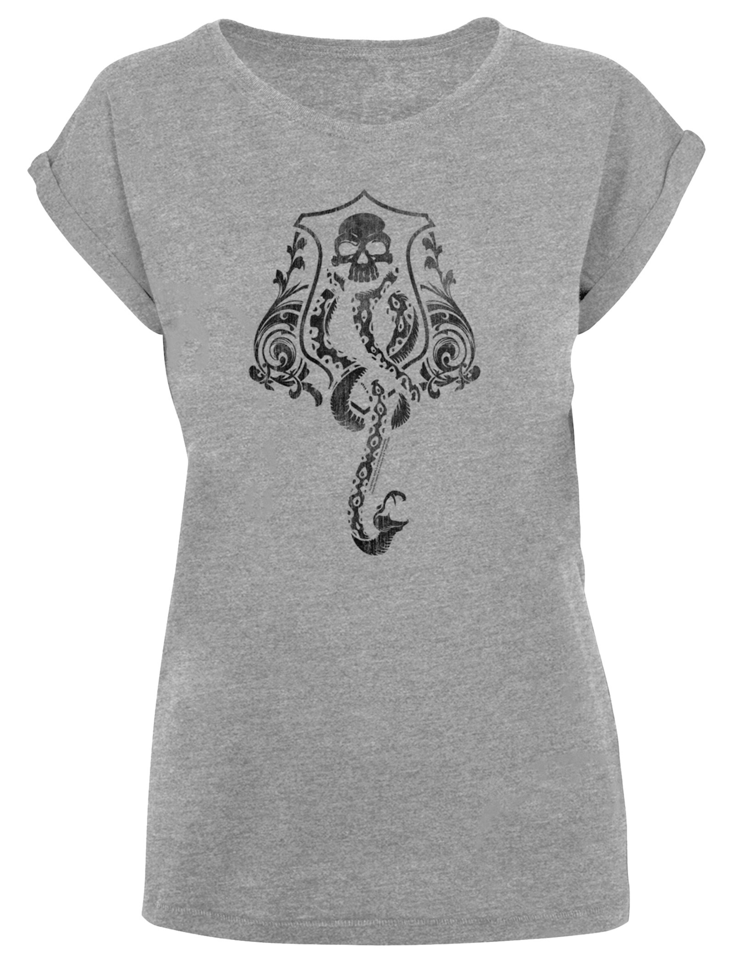 F4NT4STIC Shirt 'Harry Potter Dark Mark' in Grijs: voorkant