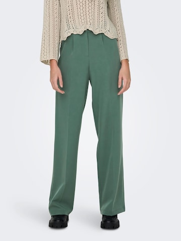 ONLY Wide leg Pleat-Front Pants in Green: front