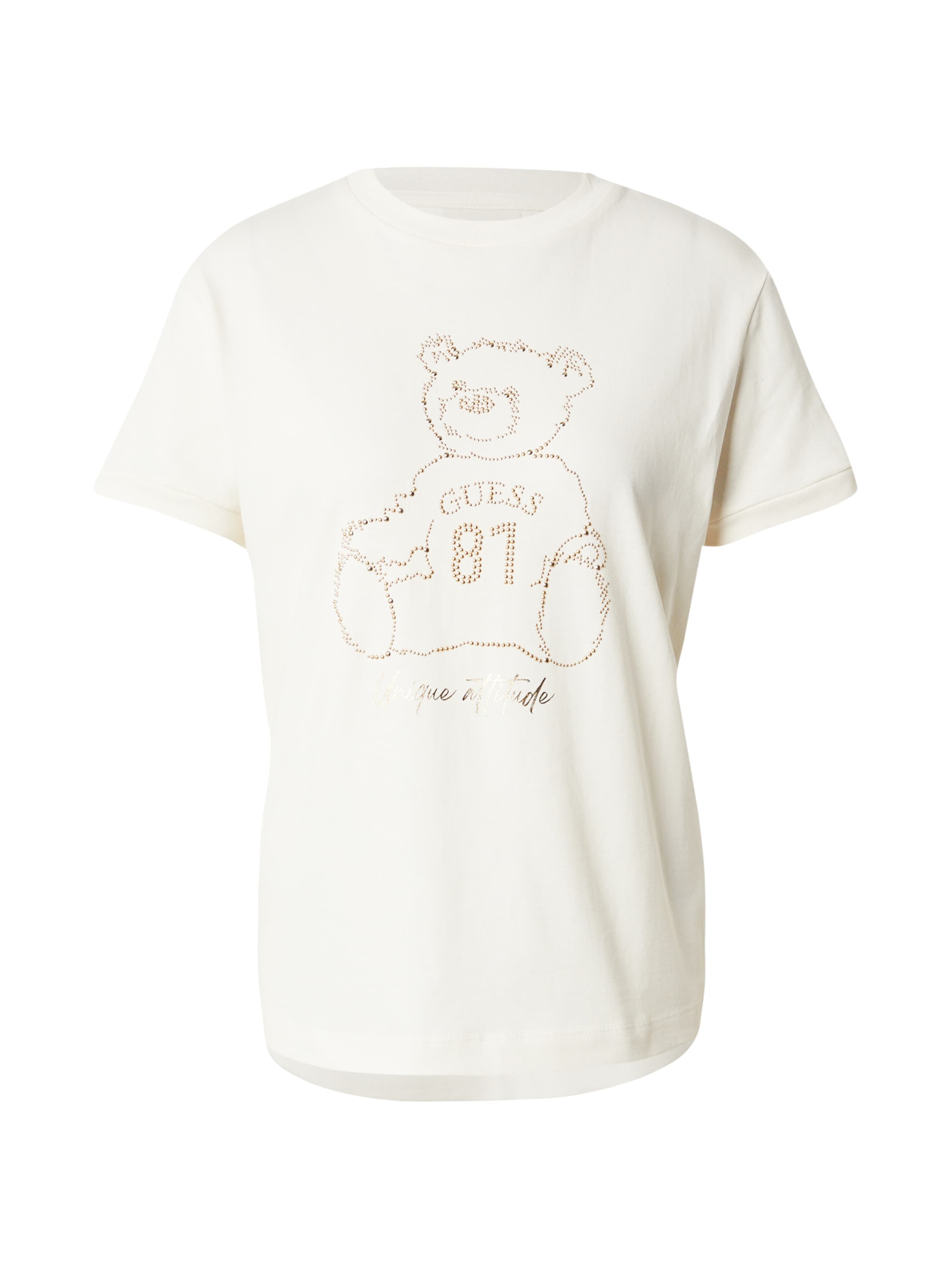 GUESS Tričko 'UNIQUE ATTITUDE' - Biela: predná strana