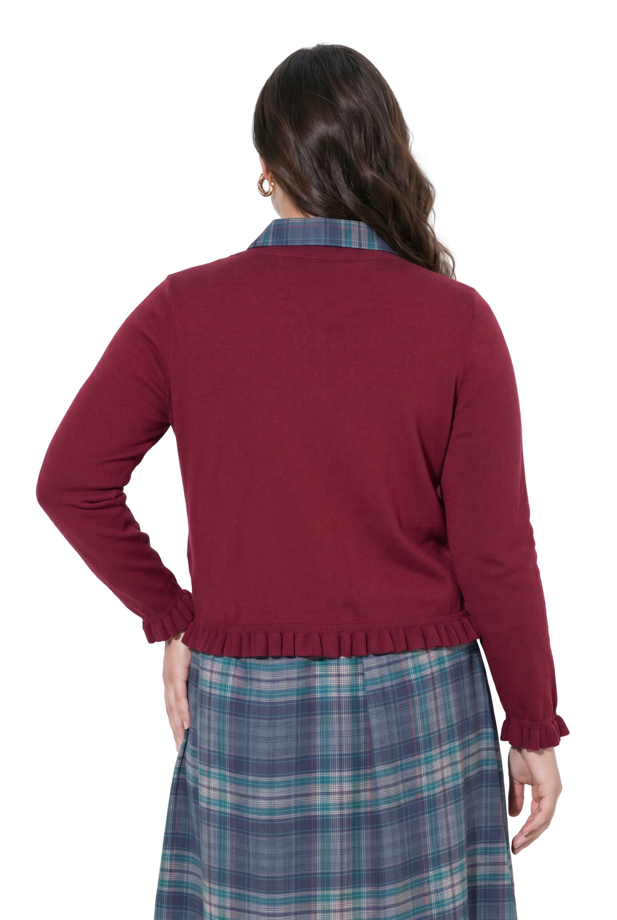 Ulla Popken Gebreid vest in Rood