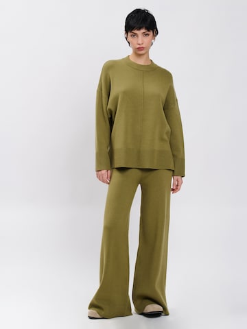 Influencer Wide Leg Hose in Grün