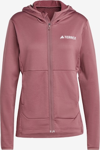 ADIDAS TERREX Athletic Fleece Jacket 'Xperior' in Red: front