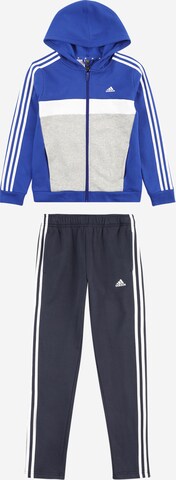 ADIDAS SPORTSWEAR - Fato de treino 'Tiberio 3-Stripes Colorblock Fleece' em azul: frente