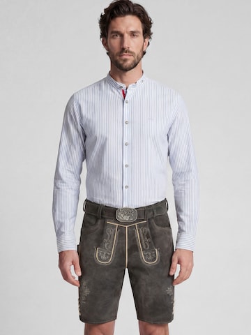 Coupe slim Chemise folklorique 'Kurnau' SPIETH & WENSKY en bleu : devant