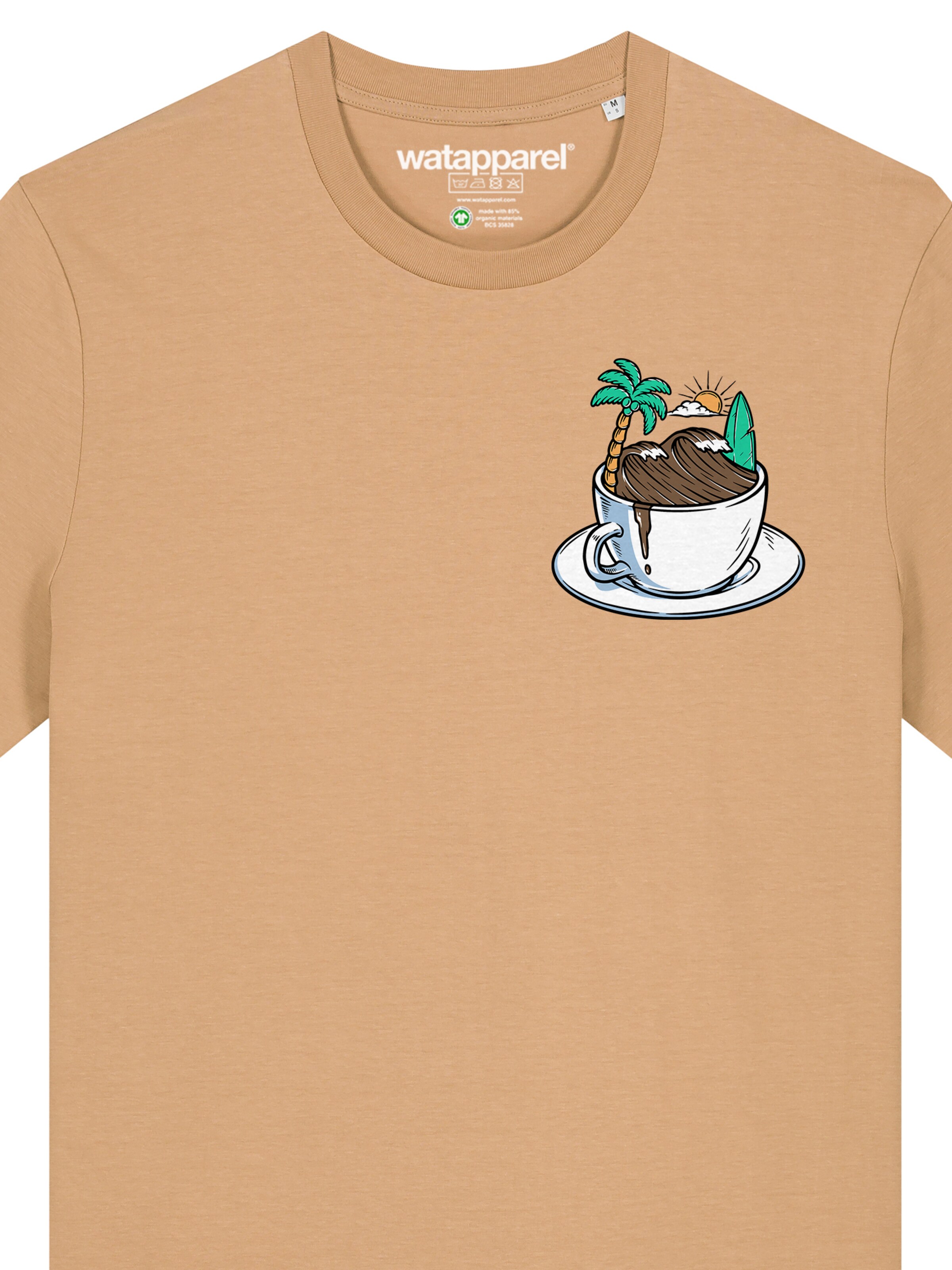 Watapparel Shirt 'Coffee Waves' in Beige