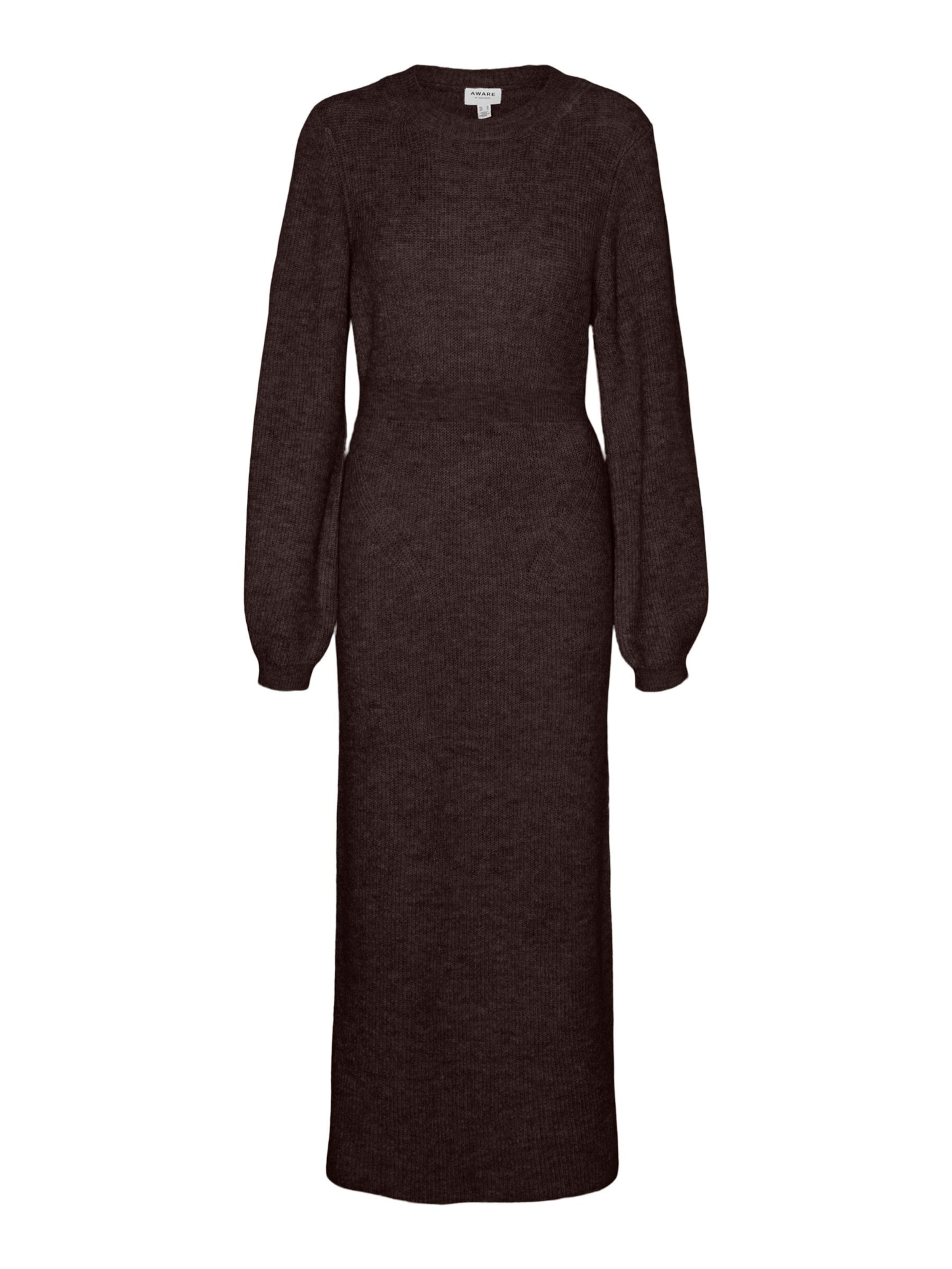 VERO MODA - Vestido de punto en marrón: frente