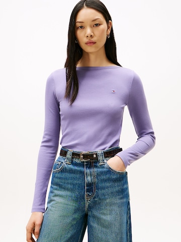 T-shirt TOMMY HILFIGER en violet : devant