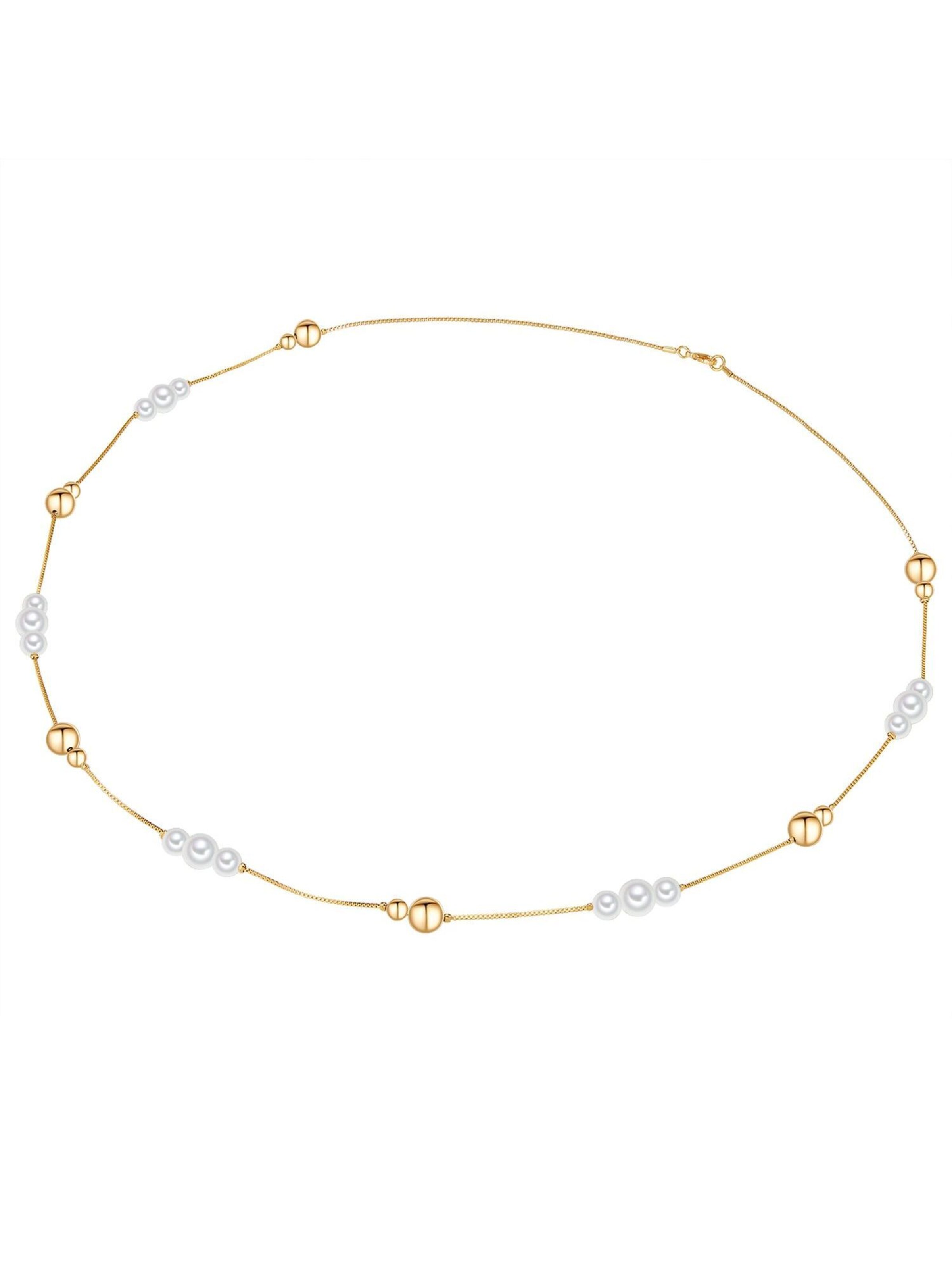 Lulu & Jane Kette in goldgelb / perlweiß, Produktansicht