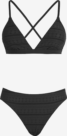 Cupshe Triangel Bikini 'Triangle' in Zwart: voorkant