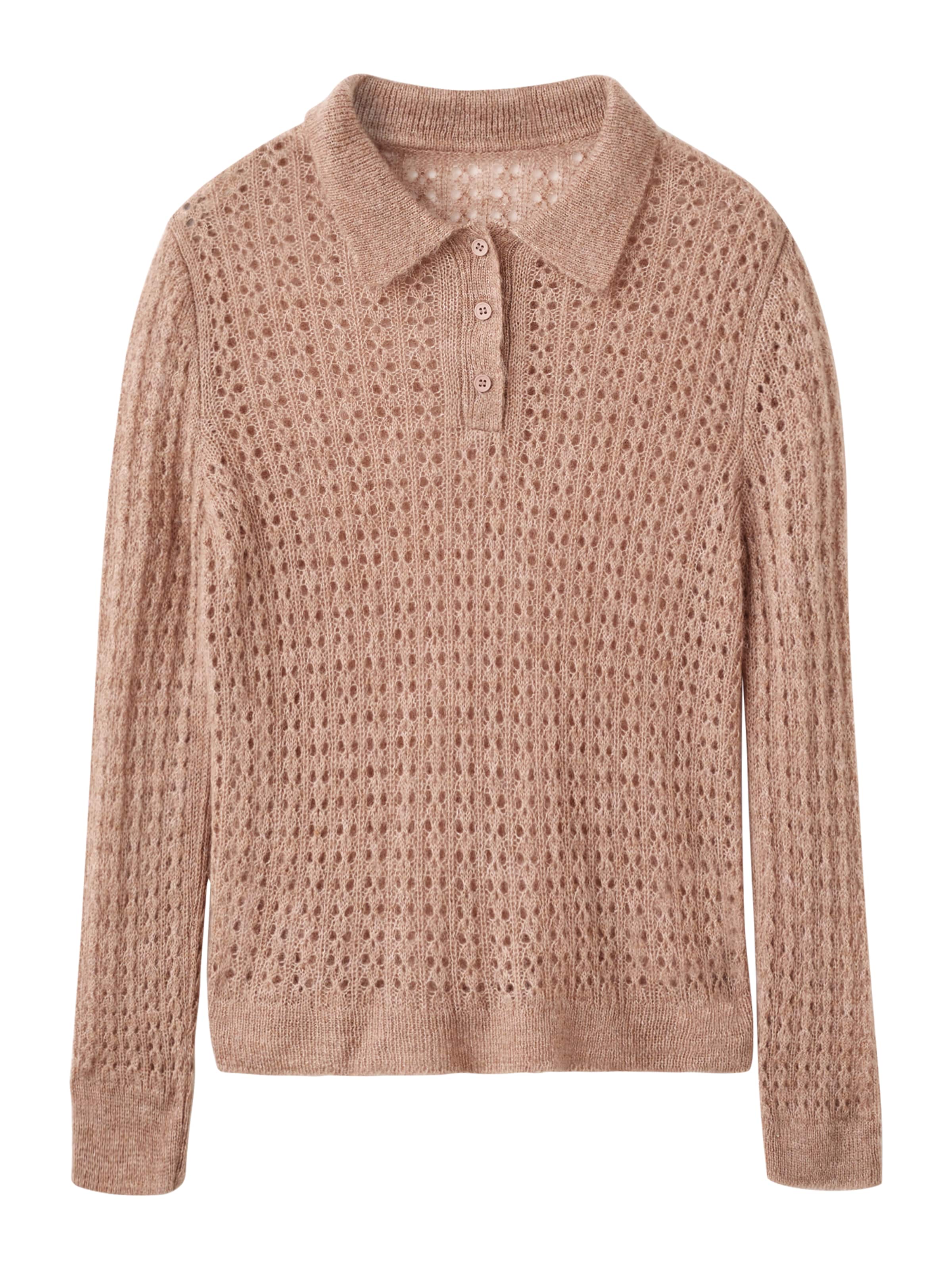 Pulover &#x27;NUEZ&#x27; de la MANGO pe maro: față