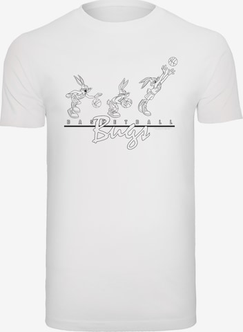 F4NT4STIC T-Shirt 'Looney Tunes Basketball Bugs' in Weiß: Vorderseite