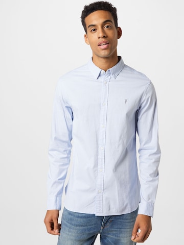 AllSaints Regular fit Button Up Shirt in Blue: front