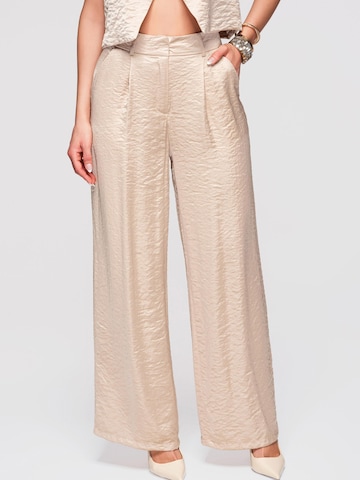 Ombre Wide leg Broek in Beige: voorkant