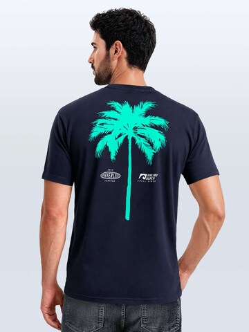 Neverless Shirt 'Palme'‌‌‌‌‌‌‌‌ in Blau