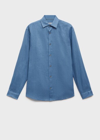MANGO MAN Regular Fit Hemd 'Parrot' in Blau