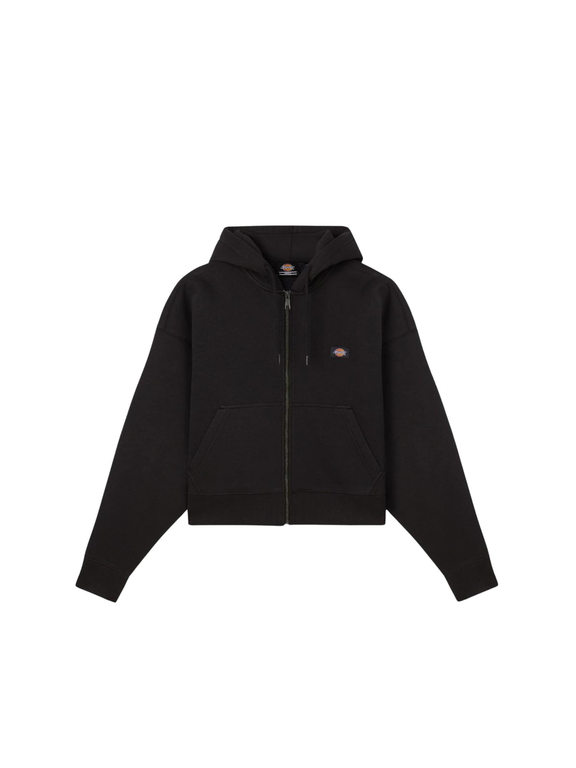 DICKIES Sweatvest 'OAKPORT' in Zwart: voorkant