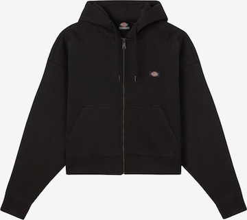 DICKIES Sweatvest 'Oakport' in Zwart: voorkant