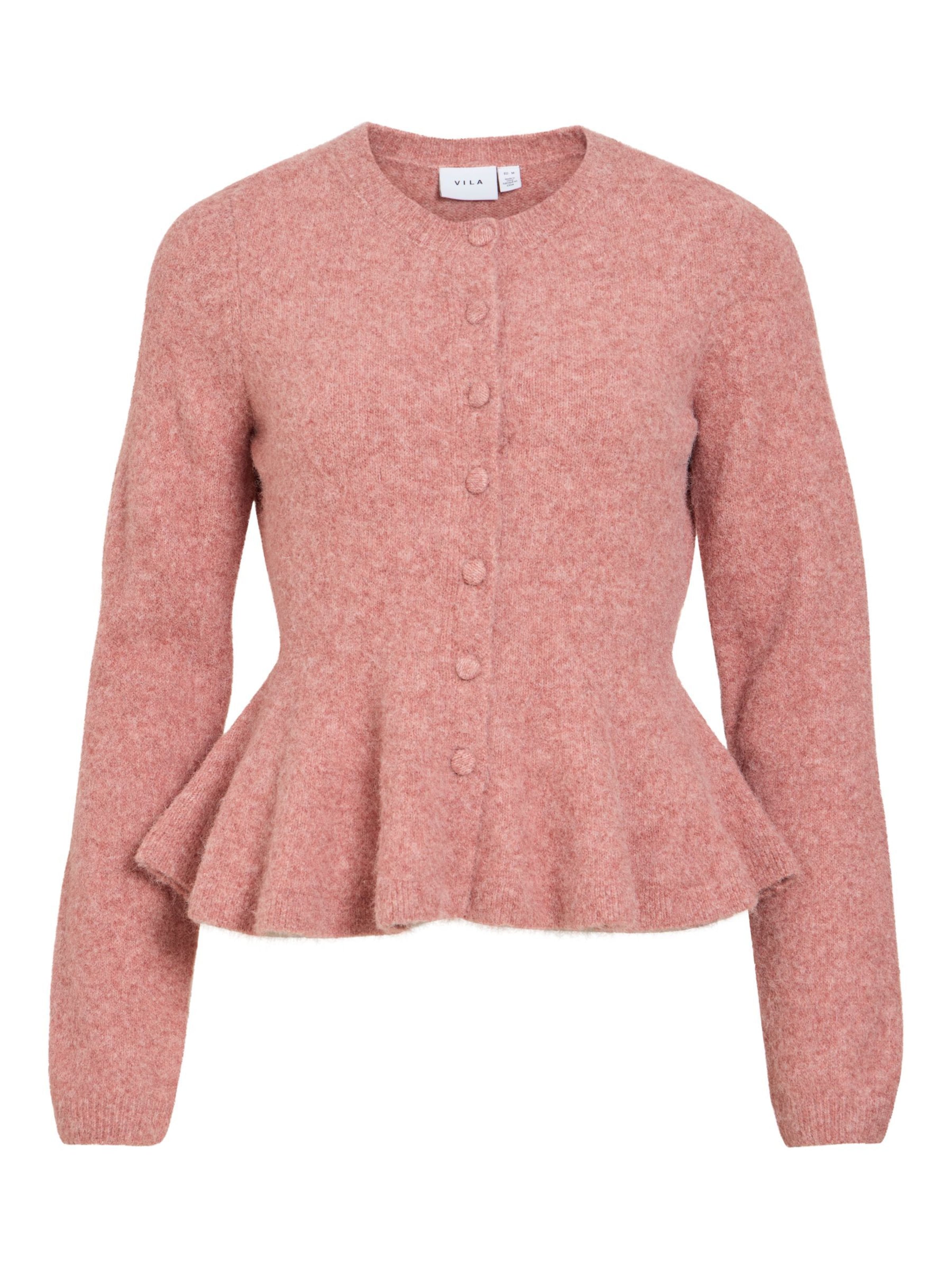 VILA Strickjacke 'VILuna' in Pink: Vorderseite
