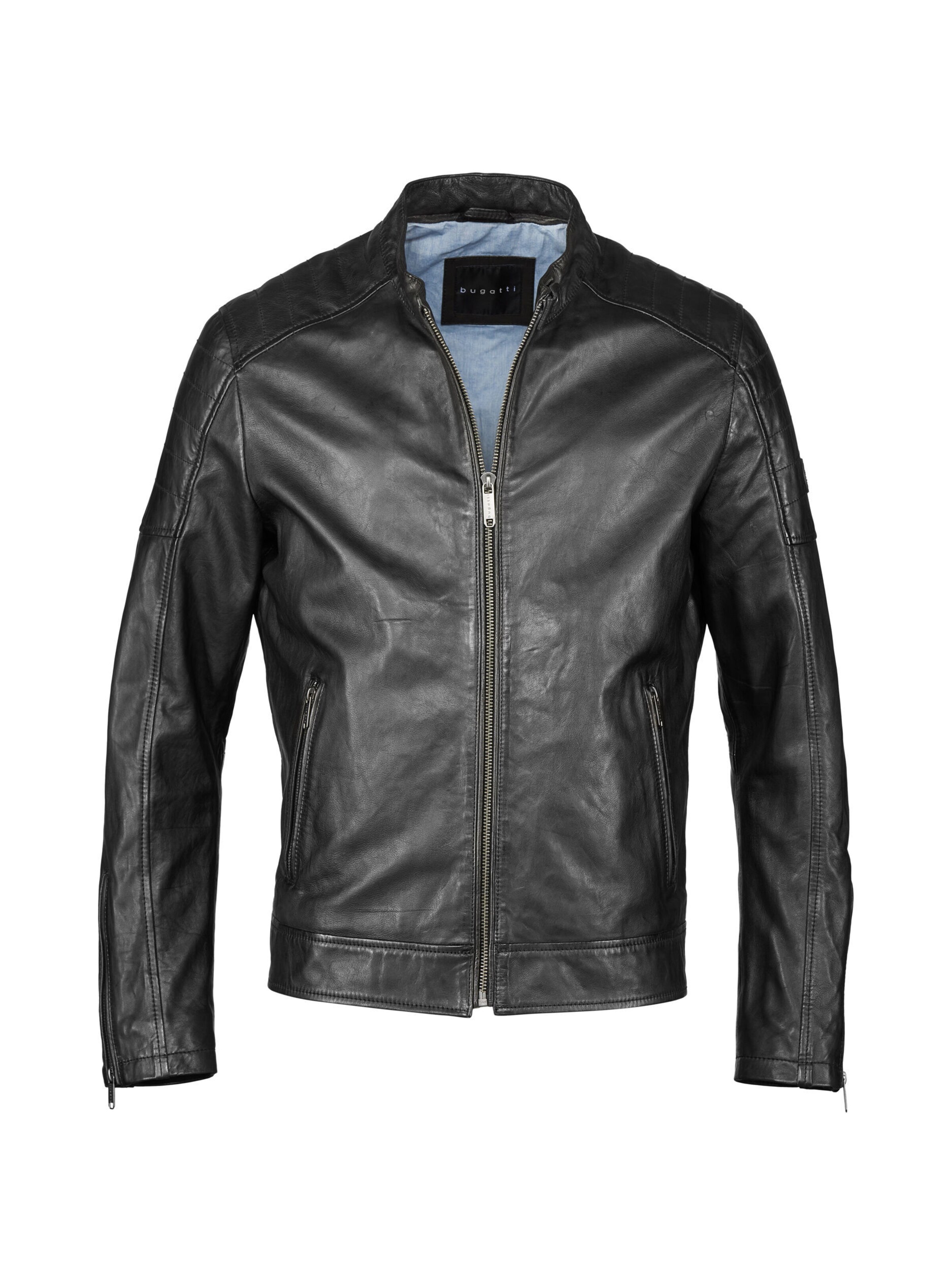 bugatti Lederjacke 'BULuigi' in Schwarz: Vorderseite