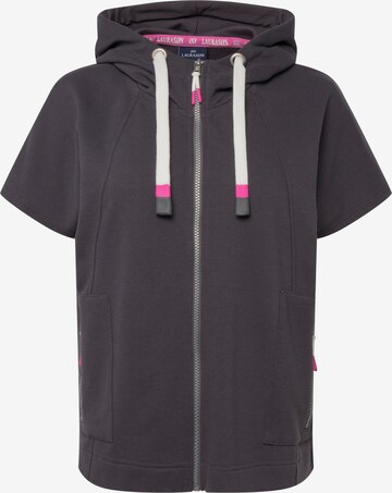 LAURASØN Zip-Up Hoodie in Grey: front