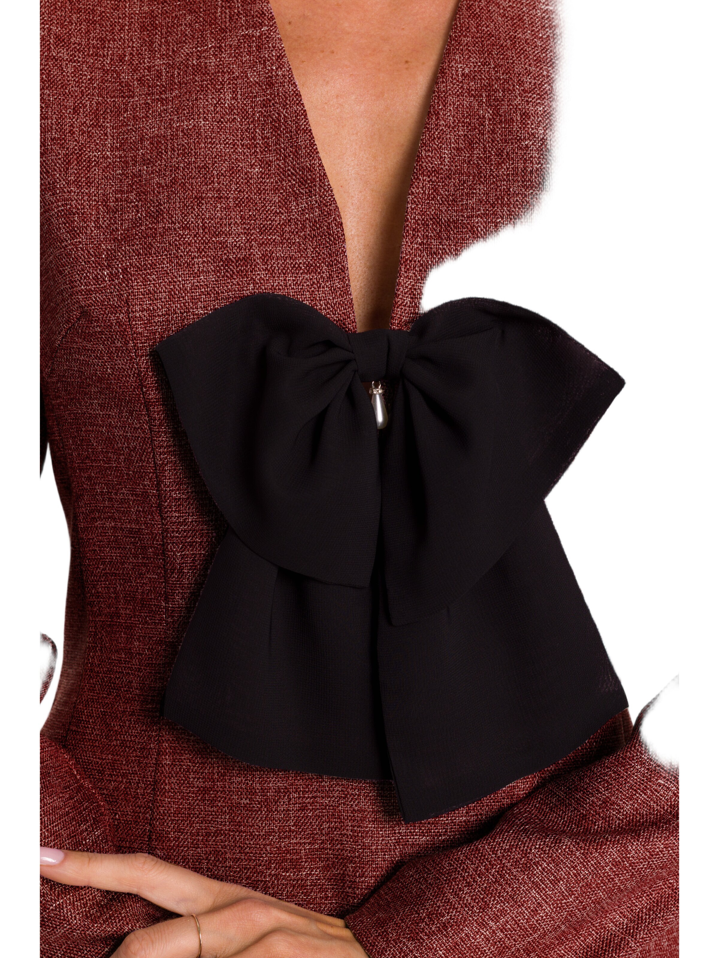 Rochie 'Sukienka tweedowa z kokardą szyfonową' de la made of emotion pe roșu