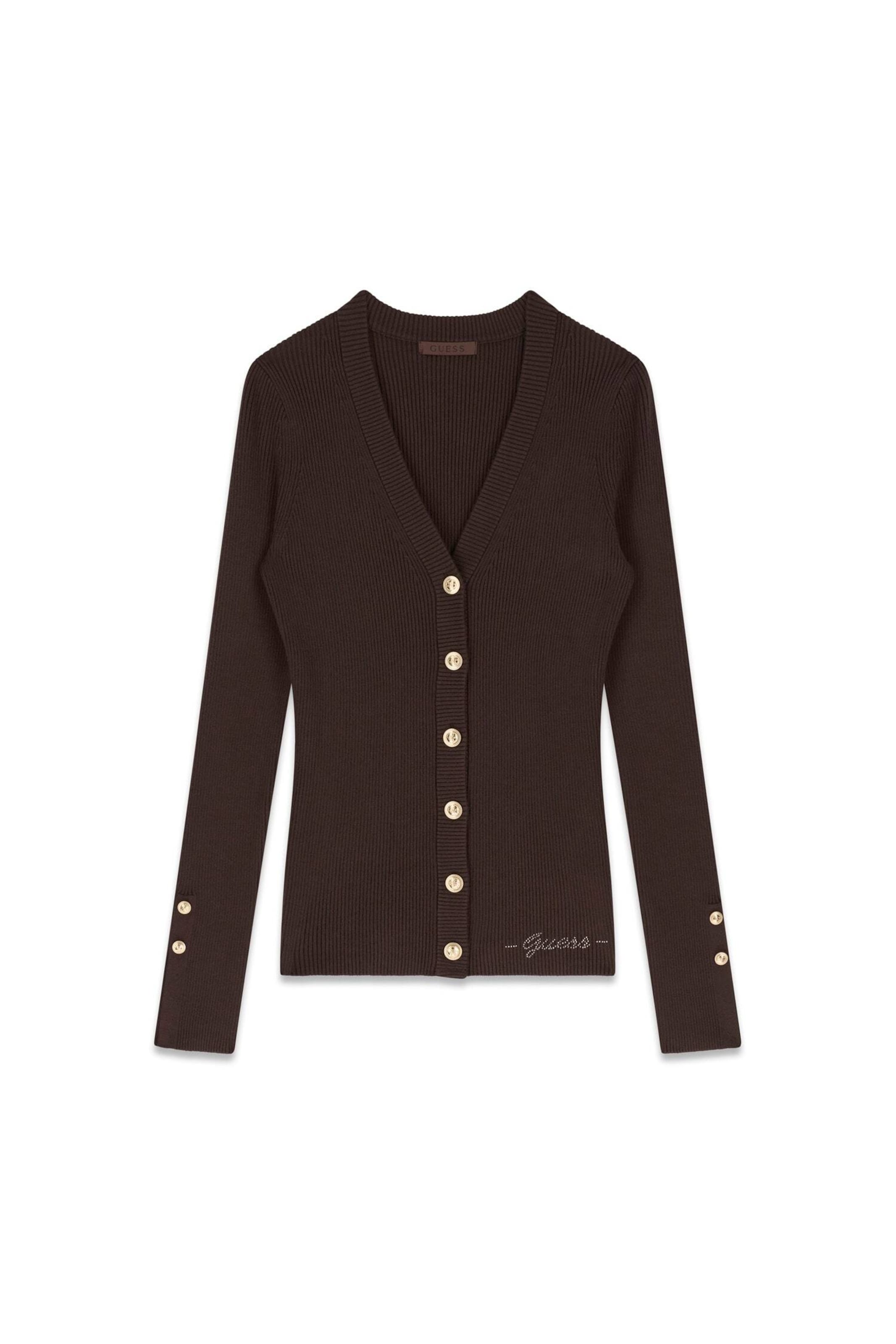 GUESS Strickjacke in Braun: Vorderseite