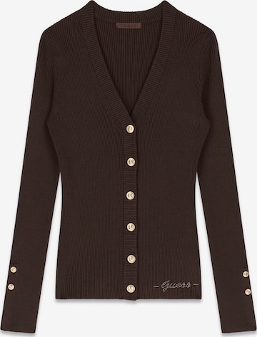 GUESS Knit Cardigan in Brown: front
