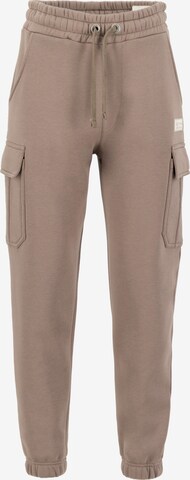 ALPHA INDUSTRIES Tapered Cargo Pants 'Organics' in Brown: front