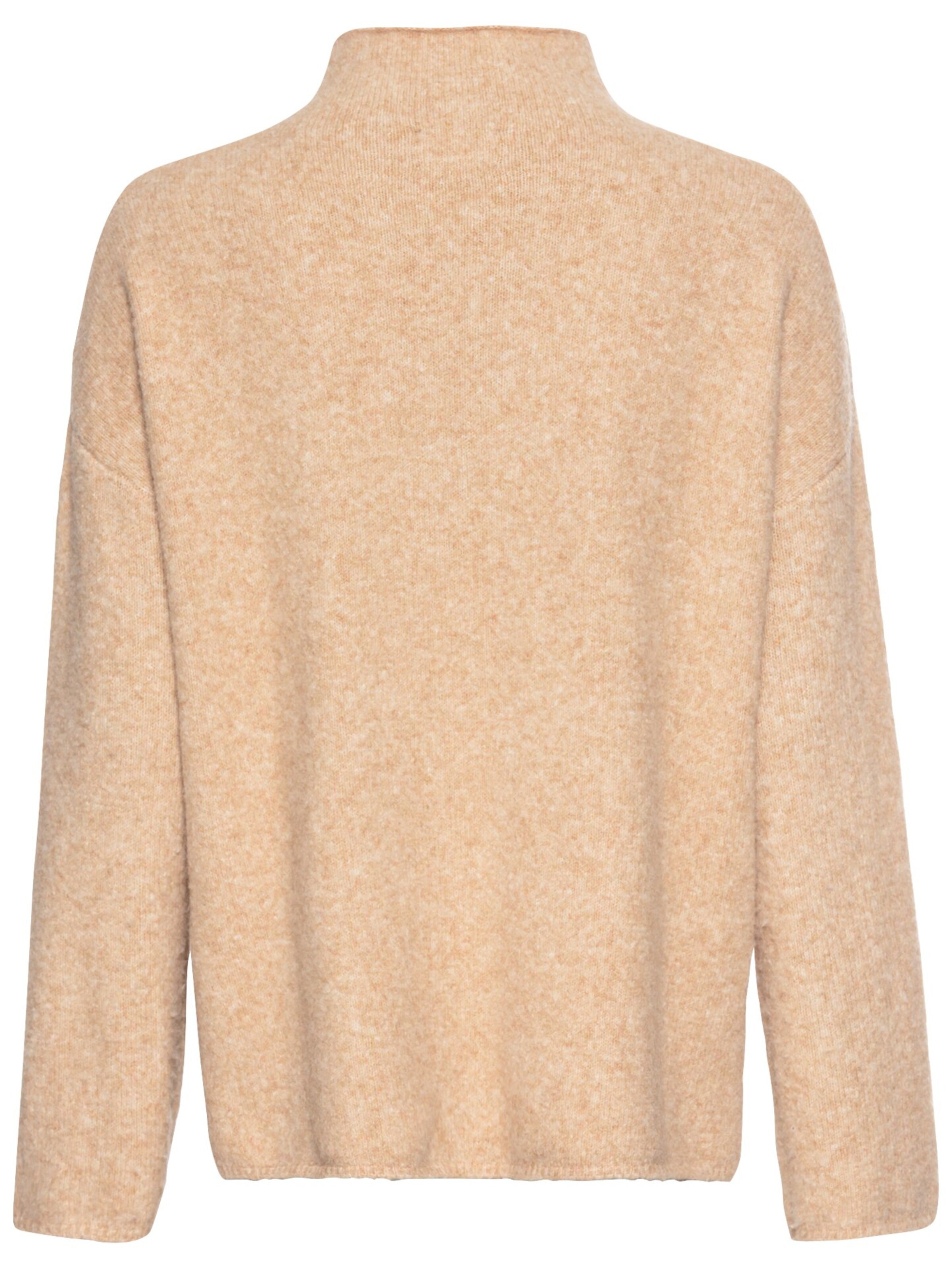 CAMEL ACTIVE Rollkragenpullover aus einem Wollmix in Beige