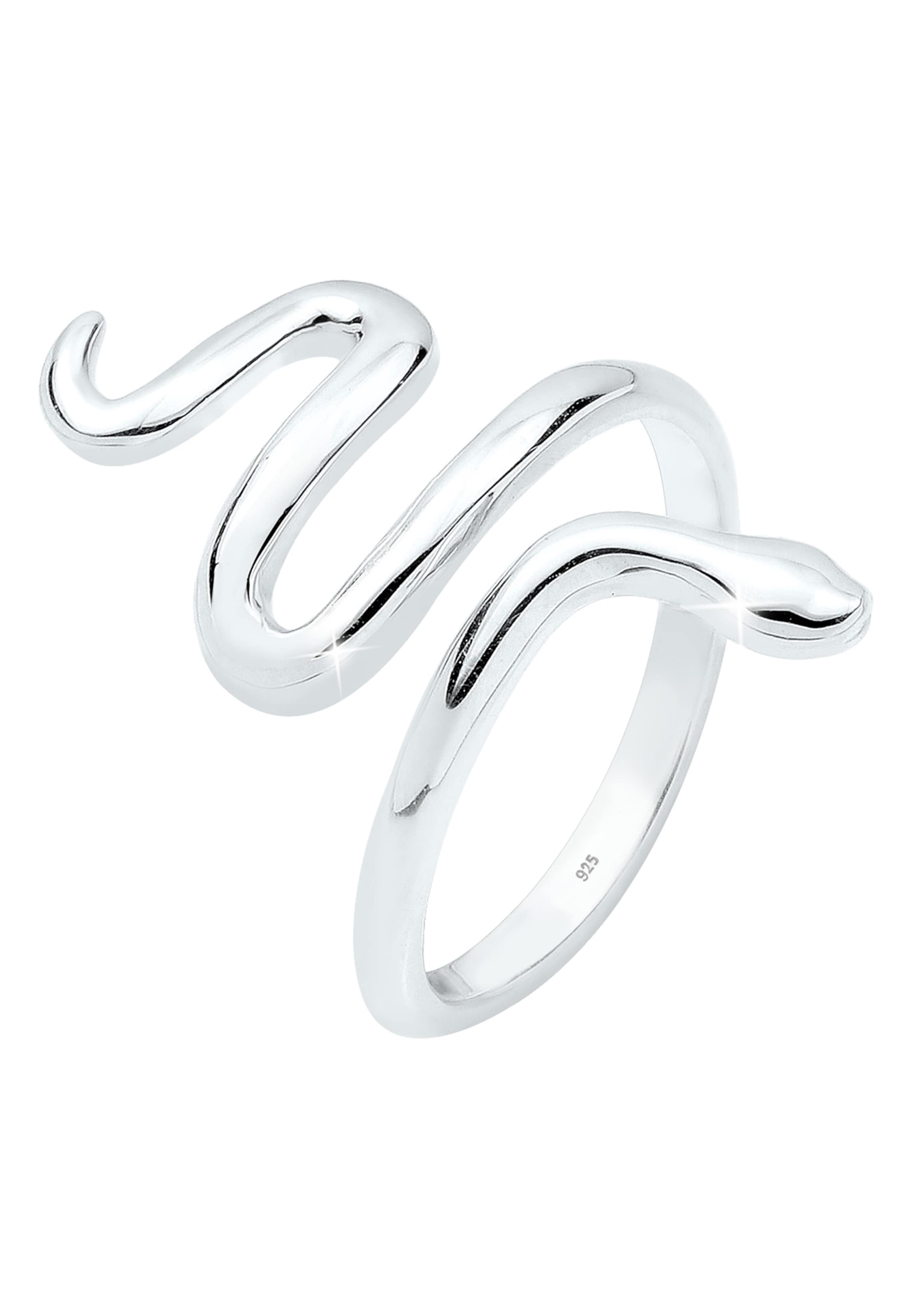 ELLI Ring 'Schlange' in Silber: Vorderseite